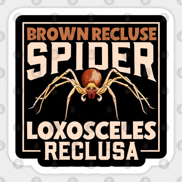 Brown recluse spider Sticker by Modern Medieval Design